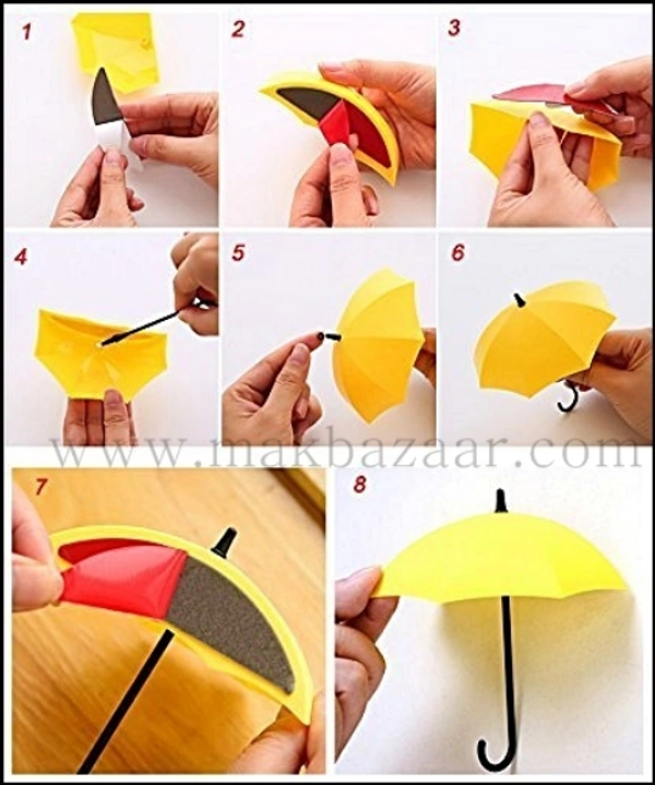 3pcs/set Cute Umbrella Wall Mount Key Holder Wall Hook Hanger Organizer Durable Wall hooks bathroom kitchen Umbrella Wall Hook